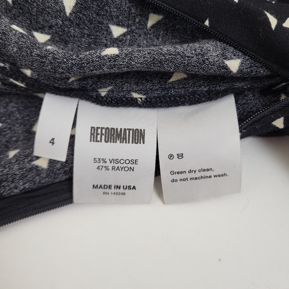 Reformation Alice Jumpsuit Wide Leg short sleeve triangle print bell sleeve - Picture 3 of 16